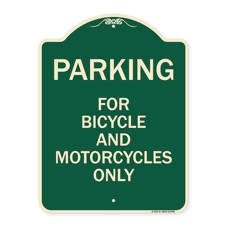 Signmission Parking for Bicycles and Motorcycles Heavy-Gauge Aluminum Sign, 24" x 18", G-1824-23448 A-DES-G-1824-23448